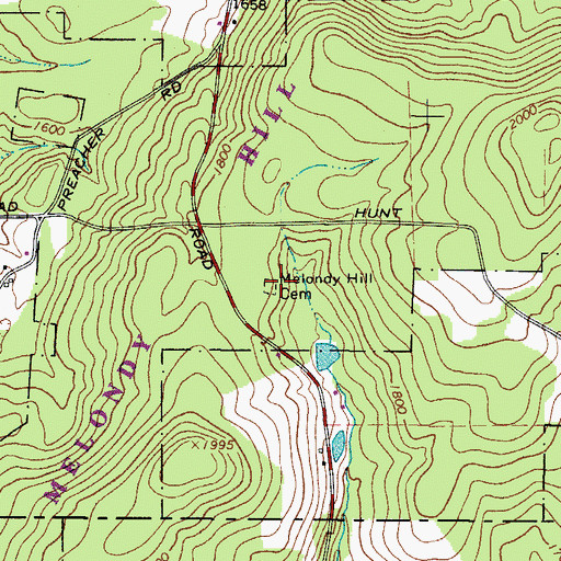 Topographic Map of Melondy Hill Cemetery, NY