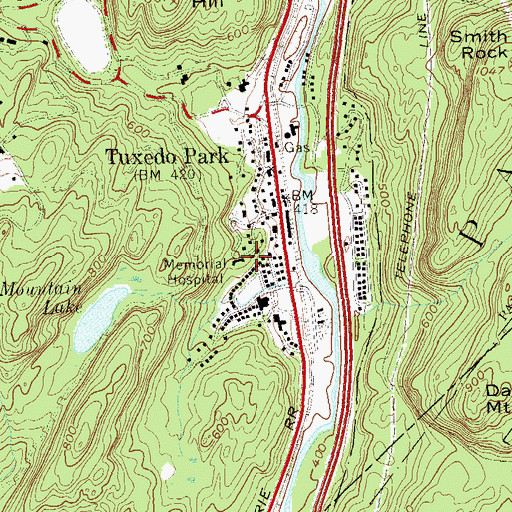 Topographic Map of Memorial Hospital, NY