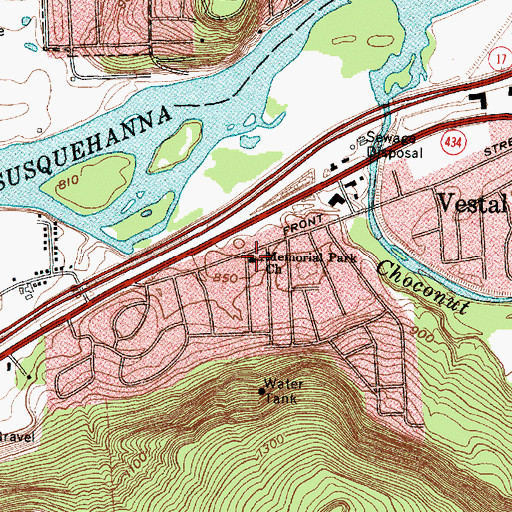 Topographic Map of Memorial Park Church, NY