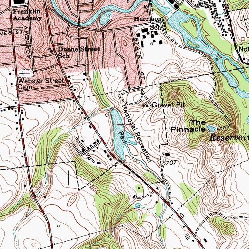 Topographic Map of Memorial Recreation Park, NY