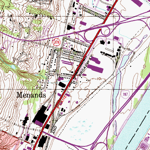 Topographic Map of Menands, NY