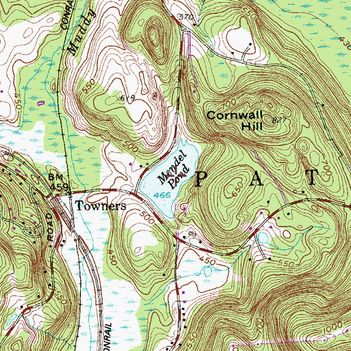 Topographic Map of Mendel Pond, NY