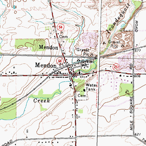 Topographic Map of Mendon, NY