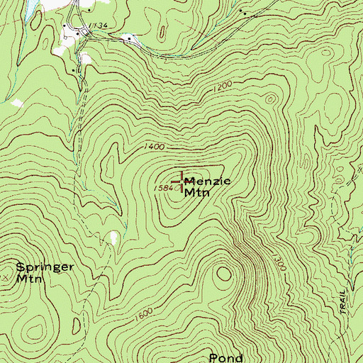 Topographic Map of Menzie Mountain, NY