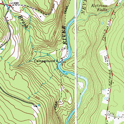 Topographic Map of Mercer Brook, NY