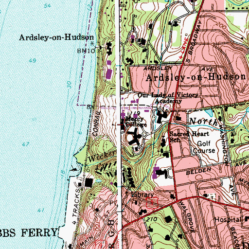 Topographic Map of Mercy College, NY