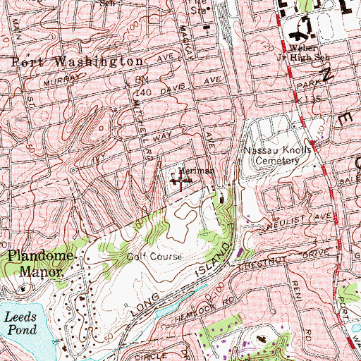 Topographic Map of Meriman School, NY