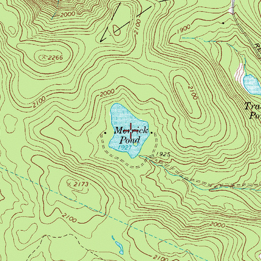 Topographic Map of Merrick Pond, NY