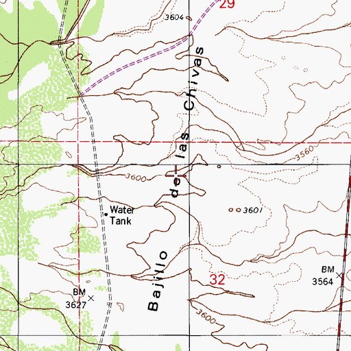 Topographic Map of Bajillo de las Chivas, AZ