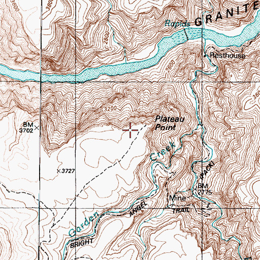 Topographic Map of Plateau Point, AZ