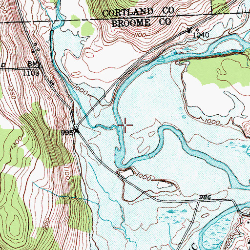 Topographic Map of Merrill Creek, NY