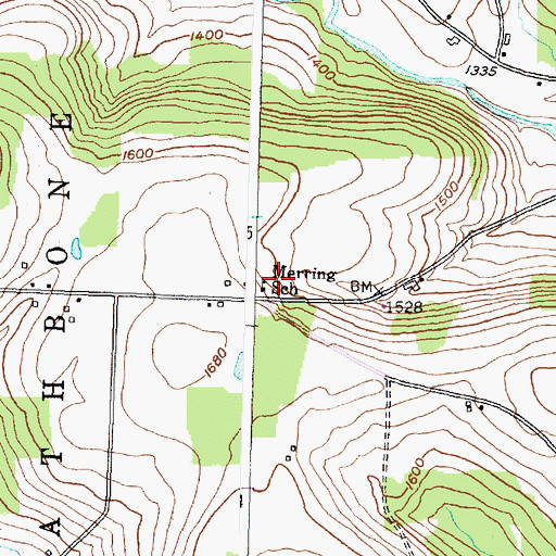 Topographic Map of Merring School (historical), NY