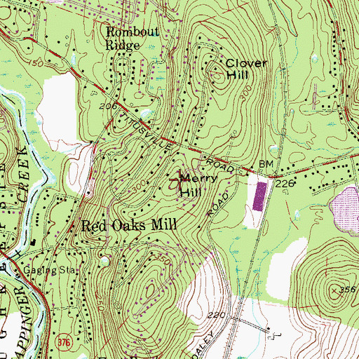 Topographic Map of Merry Hill, NY