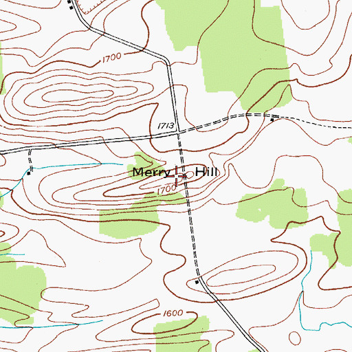 Topographic Map of Merry Hill, NY
