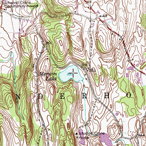 Topographic Map of Merwin Lake, NY