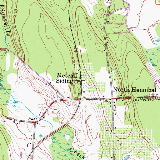 Topographic Map of Metcalf Siding, NY