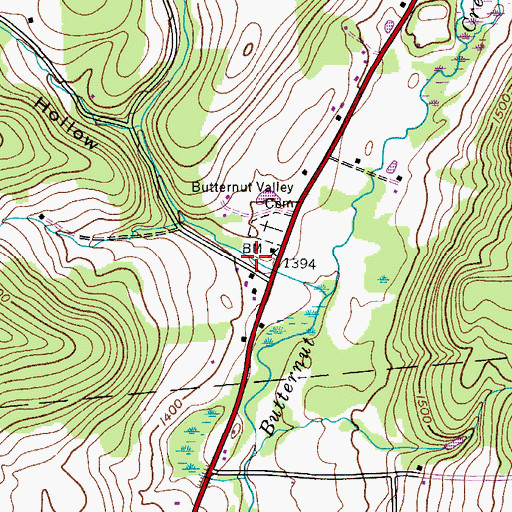 Topographic Map of Methodist Hollow, NY