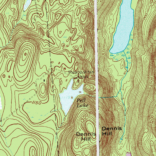 Topographic Map of Metropolitan Camps, NY