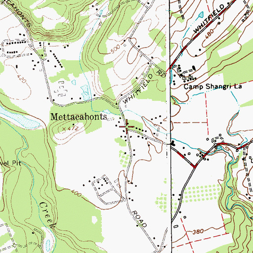Topographic Map of Mettacahonts, NY