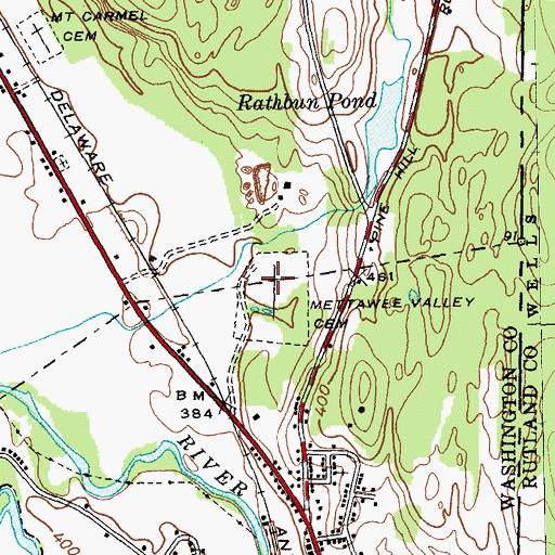 Topographic Map of Mettowee Valley Cemetery, NY