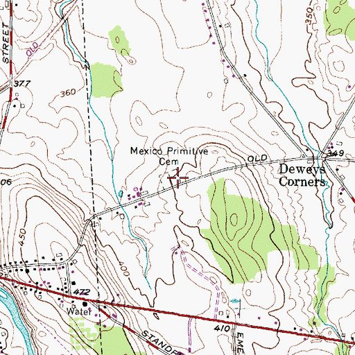 Topographic Map of Mexico Primitive Cemetery, NY