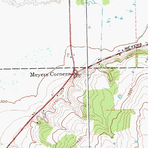 Topographic Map of Meyers Corners, NY
