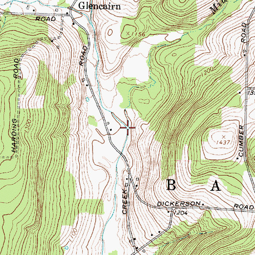 Topographic Map of Miami Creek, NY