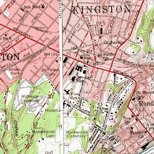 Topographic Map of Myron J Michael Junior High School, NY