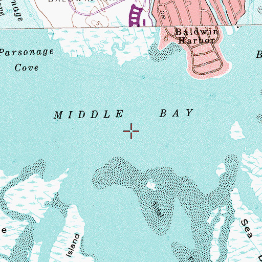 Topographic Map of Middle Bay, NY
