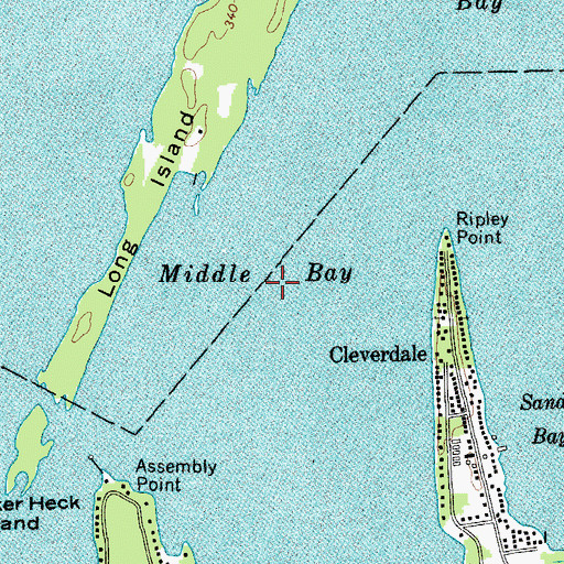 Topographic Map of Middle Bay, NY
