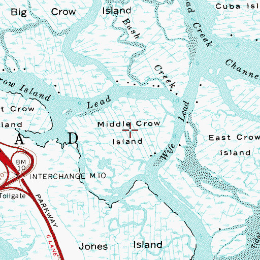 Topographic Map of Middle Crow Island, NY
