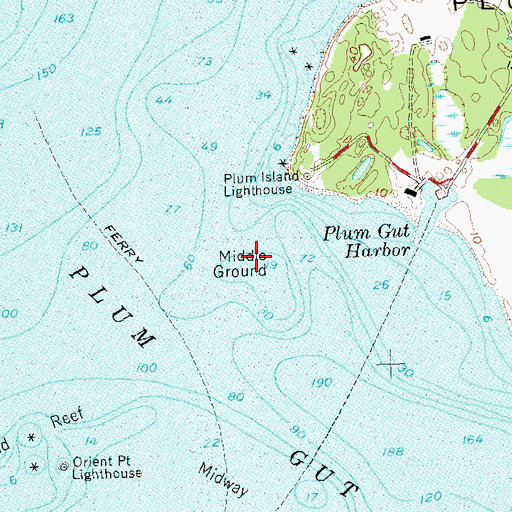 Topographic Map of Middle Ground, NY