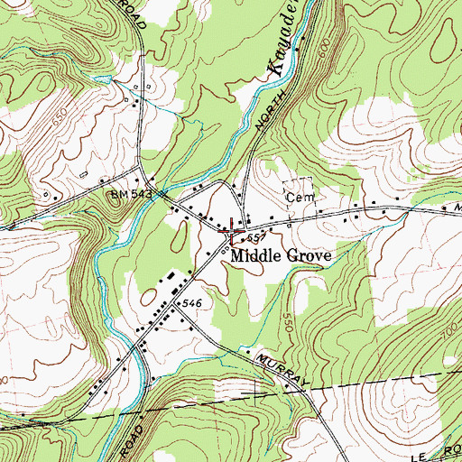 Topographic Map of Middle Grove, NY