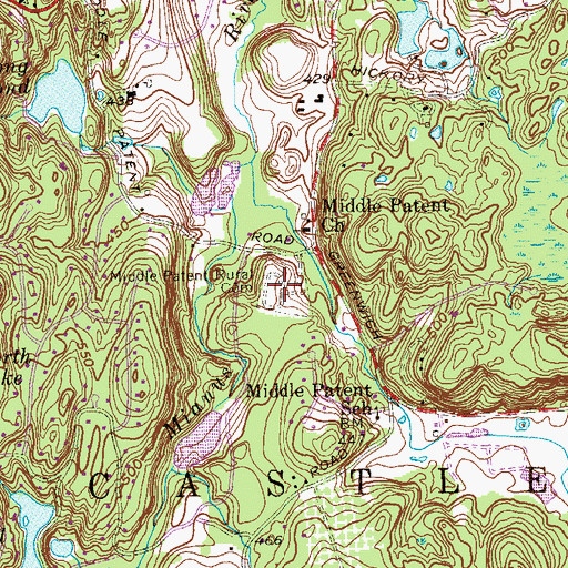 Topographic Map of Middle Patent Rural Cemetery, NY