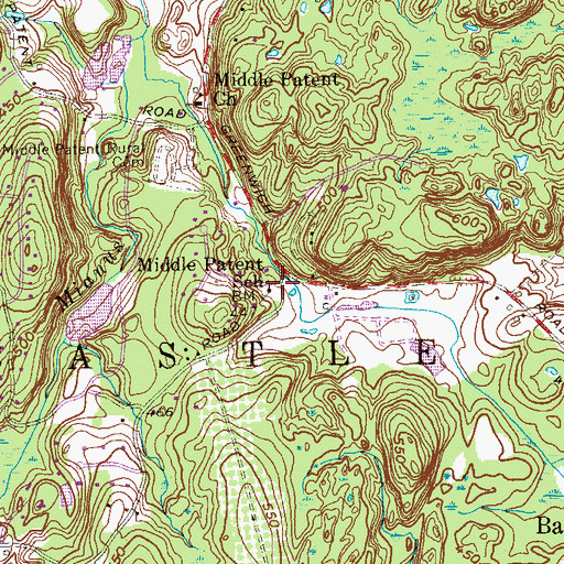 Topographic Map of Middle Patent School, NY