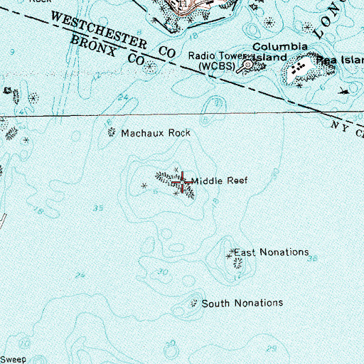 Topographic Map of Middle Reef, NY