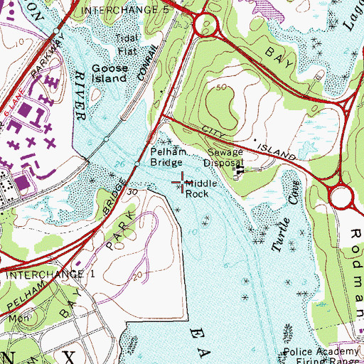 Topographic Map of Middle Rock, NY