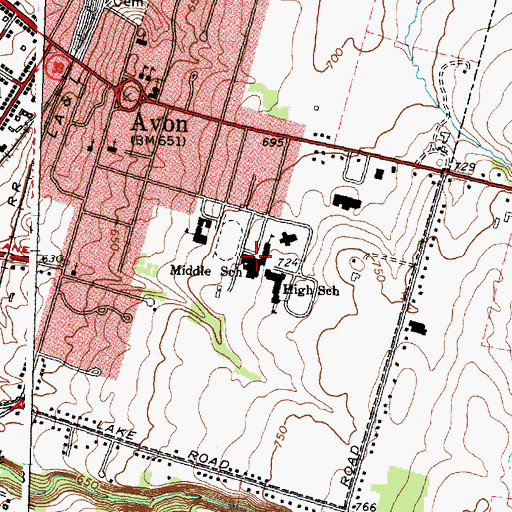 Topographic Map of Middle School, NY