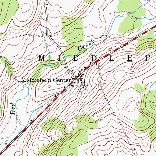 Topographic Map of Middlefield Center, NY