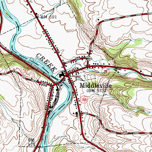 Topographic Map of Middleville, NY