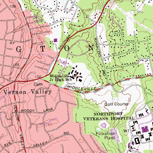 Topographic Map of Northport Middle School, NY