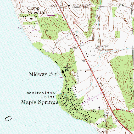 Topographic Map of Midway Park, NY