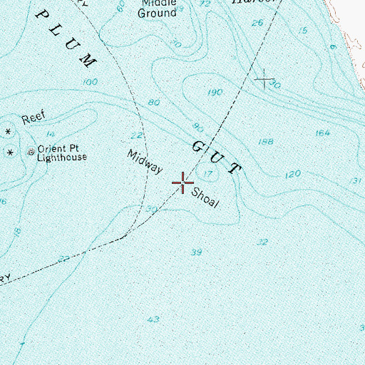 Topographic Map of Midway Shoal, NY