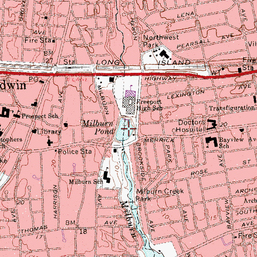 Topographic Map of Milburn Pond, NY