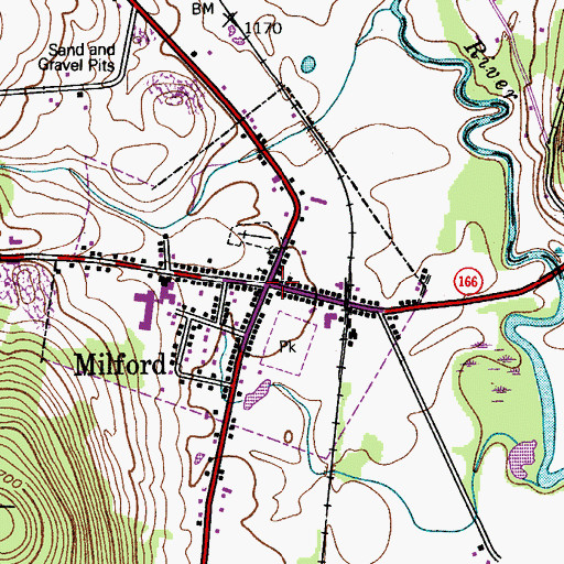 Topographic Map of Milford, NY
