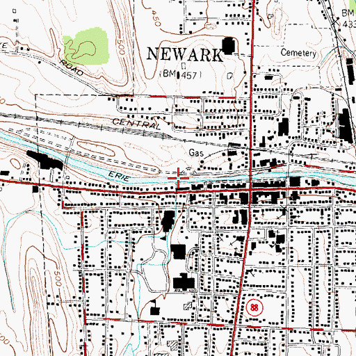 Topographic Map of Military Run, NY