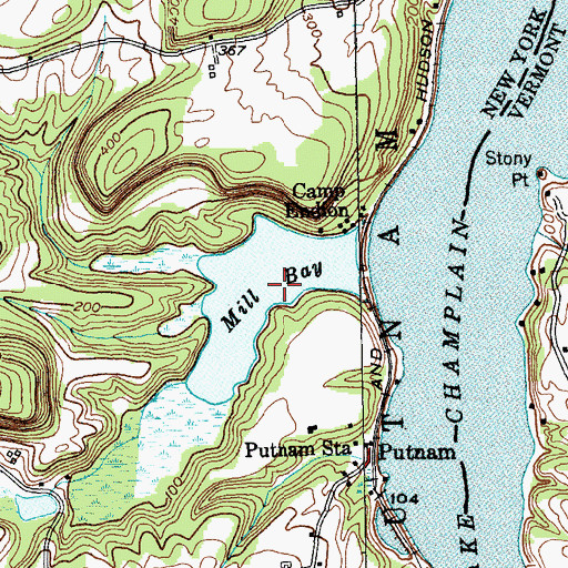 Topographic Map of Mill Bay, NY