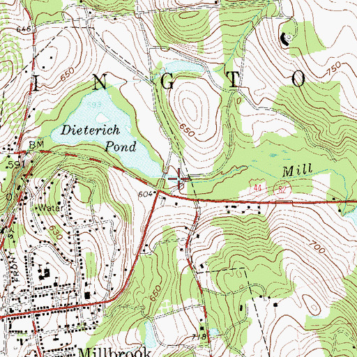 Topographic Map of Mill Brook, NY