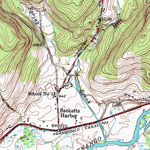 Topographic Map of Mill Brook, NY