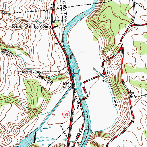 Topographic Map of Mill Brook, NY